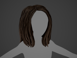 Male Hair Cards Style 10 - Dreadlocks 3 3D Модель