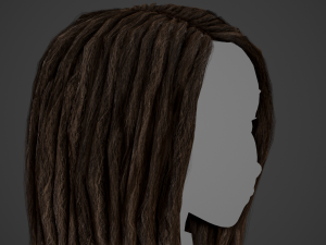 Male Hair Cards Style 10 - Dreadlocks 3 3D Модель