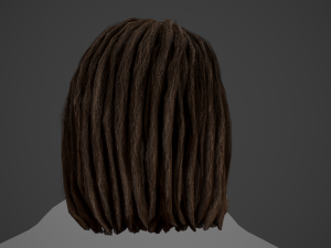 Male Hair Cards Style 10 - Dreadlocks 3 3D Модель