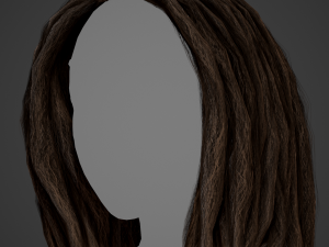 Male Hair Cards Style 10 - Dreadlocks 3 3D Модель