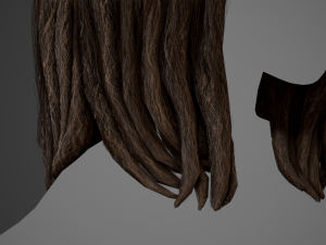 Male Hair Cards Style 10 - Dreadlocks 3 3D Модель