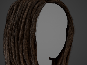 Male Hair Cards Style 10 - Dreadlocks 3 3D Модель