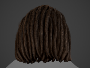 Male Hair Cards Style 10 - Dreadlocks 3 3D Модель