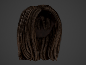 Male Hair Cards Style 10 - Dreadlocks 3 3D Модель