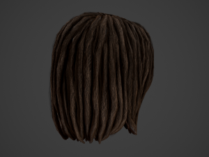 Male Hair Cards Style 10 - Dreadlocks 3 3D Модель