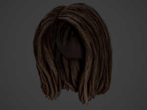 Male Hair Cards Style 10 - Dreadlocks 3 3D Модель