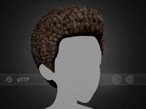 Male Hair Cards Style 11 - Frizzy Hair 3D Model