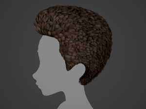 Male Hair Cards Style 11 - Frizzy Hair Modelo 3D