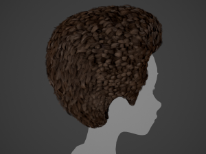 Male Hair Cards Style 11 - Frizzy Hair Modelo 3D