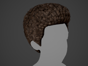 Male Hair Cards Style 11 - Frizzy Hair Modelo 3D
