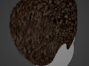 Male Hair Cards Style 11 - Frizzy Hair 3D Model