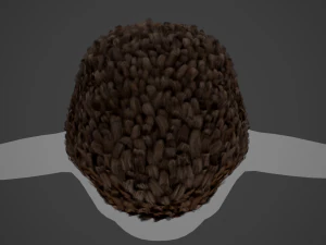 Male Hair Cards Style 11 - Frizzy Hair 3D Model