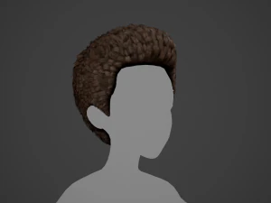 Male Hair Cards Style 11 - Frizzy Hair 3D Model