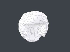 Male Hair Cards Style 11 - Frizzy Hair 3D Model