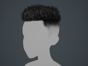 Male Hair Cards Style 12 - Curly Hair 2 3D Model