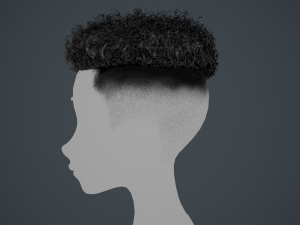 Male Hair Cards Style 12 - Curly Hair 2 3D Model