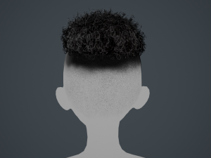 Male Hair Cards Style 12 - Curly Hair 2 3D Model