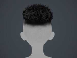 Tarjetas de cabello masculino Estilo 12 - Cabello rizado 2 Modelo 3D