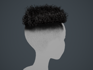 Male Hair Cards Style 12 - Curly Hair 2 3D Model