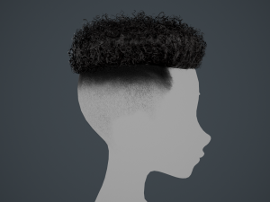Male Hair Cards Style 12 - Curly Hair 2 3D Model