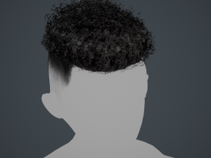 Male Hair Cards Style 12 - Curly Hair 2 3D Model
