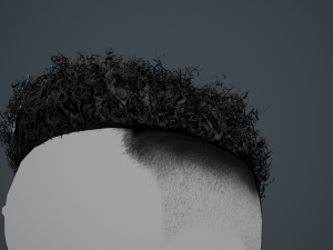 Male Hair Cards Style 12 - Curly Hair 2 3D Model