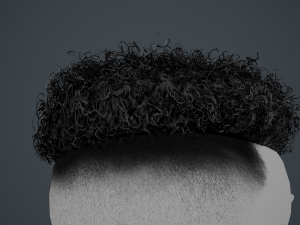 Male Hair Cards Style 12 - Curly Hair 2 3D Model