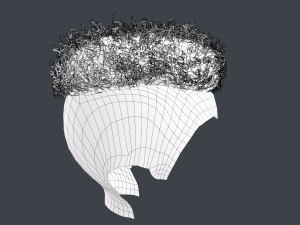Male Hair Cards Style 12 - Curly Hair 2 3D Model