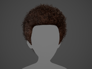 Male Hair Cards Style 14 - Curly Hair 4 3D Model