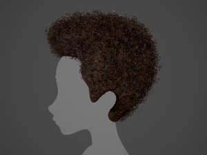 Male Hair Cards Style 14 - Curly Hair 4 3D Model