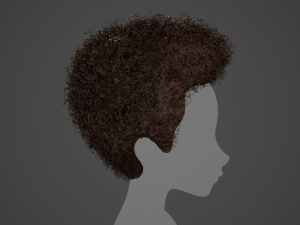 Male Hair Cards Style 14 - Curly Hair 4 3D Model