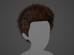 Male Hair Cards Style 14 - Curly Hair 4 3D Model