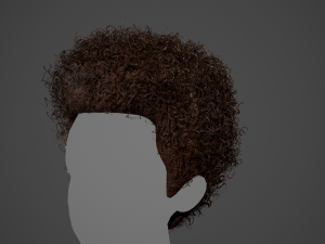 Male Hair Cards Style 14 - Curly Hair 4 3D Model