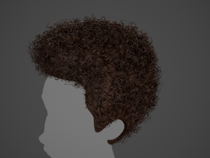 Male Hair Cards Style 14 - Curly Hair 4 3D Model