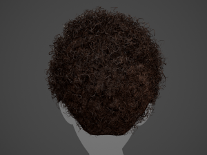 Male Hair Cards Style 14 - Curly Hair 4 3D Model