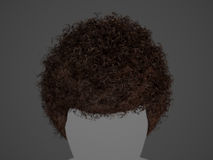 Male Hair Cards Style 14 - Curly Hair 4 3D Model