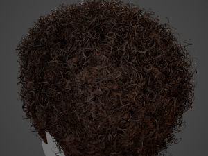 Male Hair Cards Style 14 - Curly Hair 4 3D Model