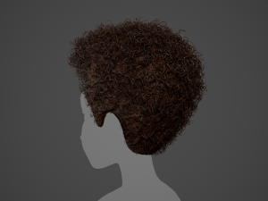 Male Hair Cards Style 14 - Curly Hair 4 3D Model