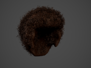 Male Hair Cards Style 14 - Curly Hair 4 3D Model