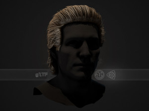 Male Hair Cards Style 1 - Medium Modello 3D