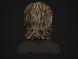 Male Hair Cards Style 1 - Medium Model 3D