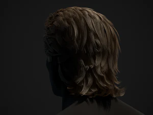 Male Hair Cards Style 1 - Medium 3D Model