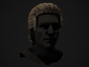 Male Hair Cards Style 1 - Medium 3D Model