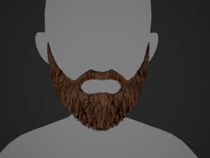 Facial Hair Cards Style 1 - Full Beard 1 Model 3D