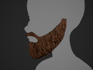 Facial Hair Cards Style 1 - Full Beard 1 Model 3D