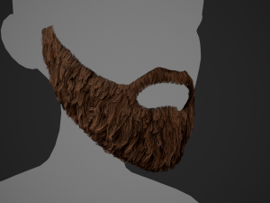 Facial Hair Cards Style 1 - Full Beard 1 Model 3D