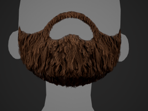 Facial Hair Cards Style 1 - Full Beard 1 Model 3D