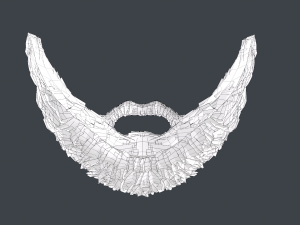 Facial Hair Cards Style 1 - Full Beard 1 Model 3D