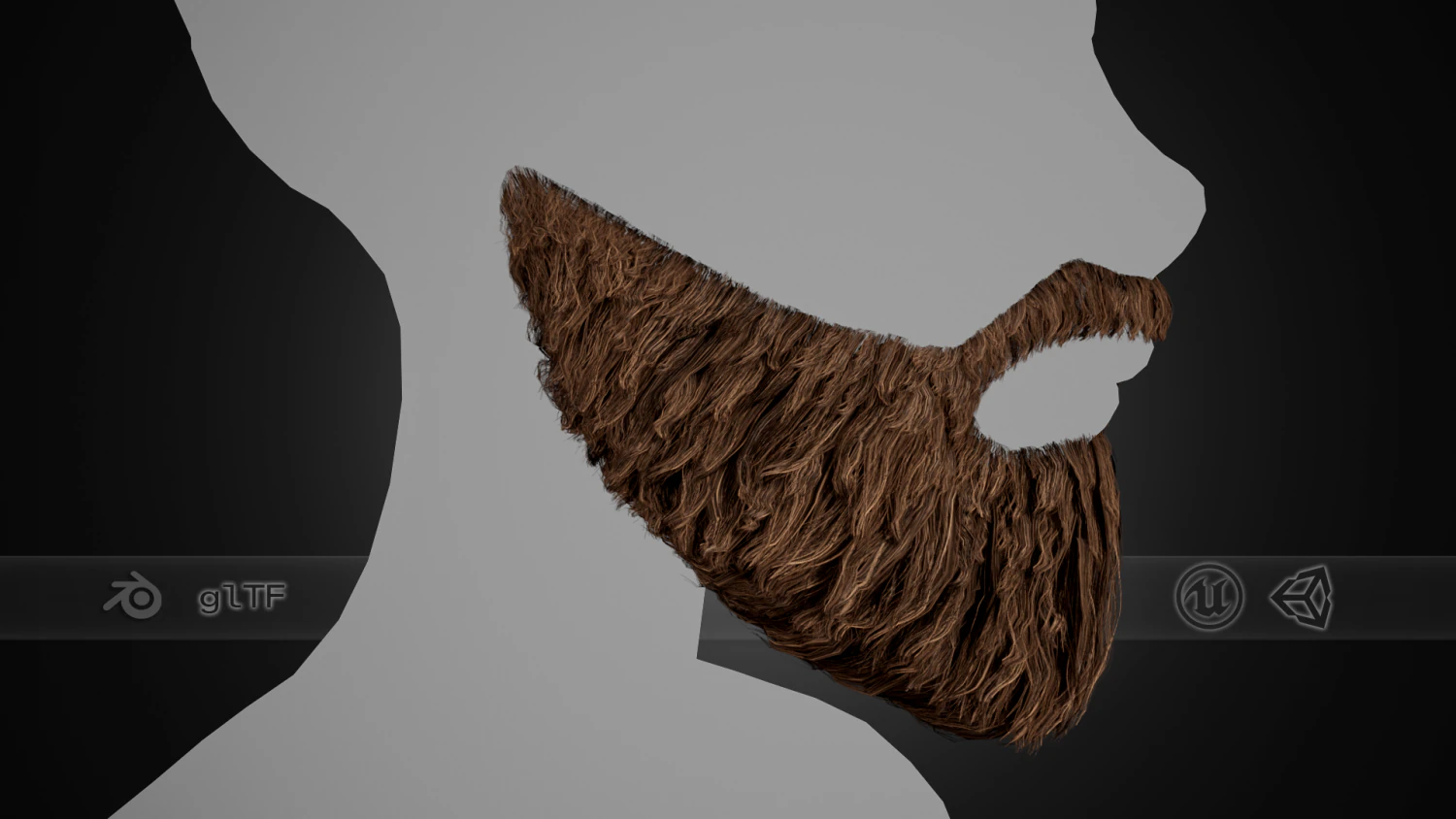 Facial Hair Cards Style 2 - Full Beard 2 3D Model .c4d .max .obj .3ds .fbx .stl .blend