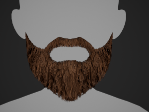 Facial Hair Cards Style 2 - Full Beard 2 Modèle 3D